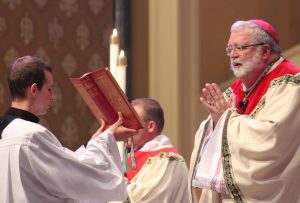 Bishop Jenky praised the commitment of the priests marking milestone years of ordination, calling them "irreplaceable in the life of our community." (The Catholic Post/Tom Dermody)