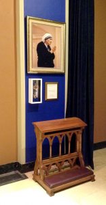 The new shrine for St. Teresa of Kolkata at St. Mary's Cathedral in Peoria is located in the Lady Chapel. (The Catholic Post/Jennifer Willems)