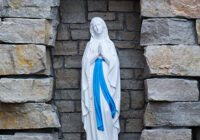The statue of Mary in the new "Fountain of Grace Grotto" at Peoria Notre Dame High School. The grotto will be blessed in ceremonies that include a rosary procession at 2 p.m. on Sunday, May 8.  (Provided photo) 
